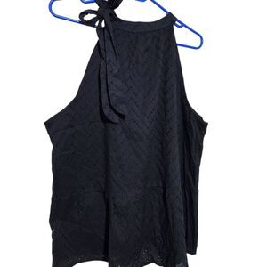 Cato Sleeveless Top For Women Size XL Black Halter Neck